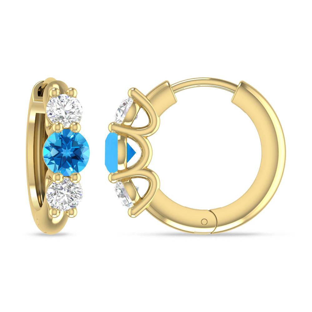 Yellow Gold - Blue Topaz