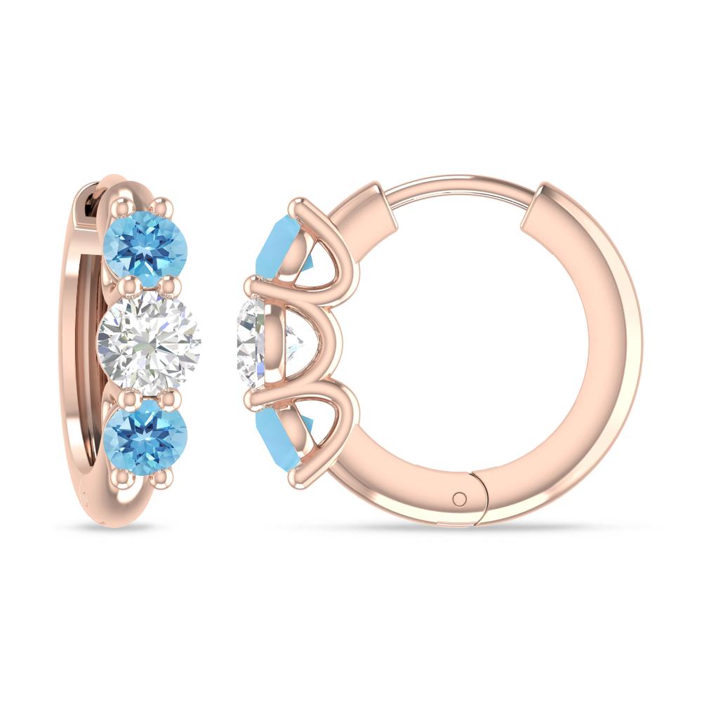 Rose Gold - Blue Topaz