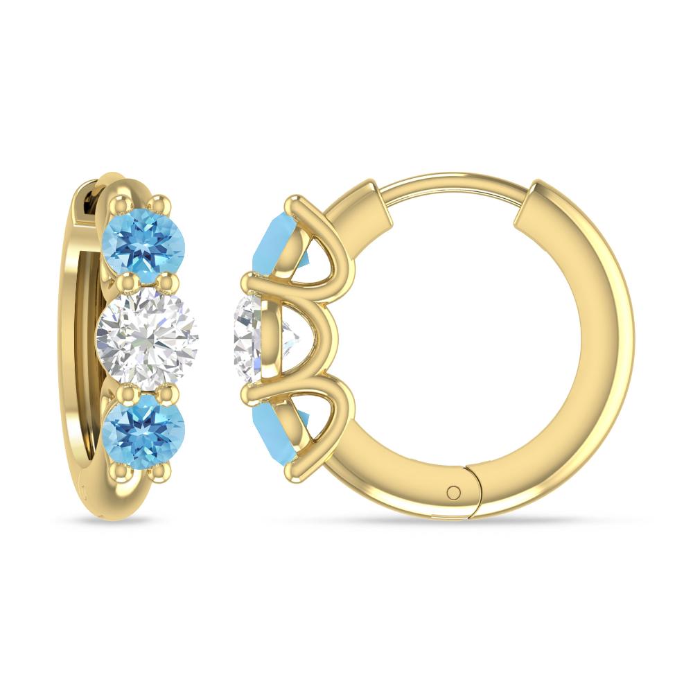 Yellow Gold - Blue Topaz