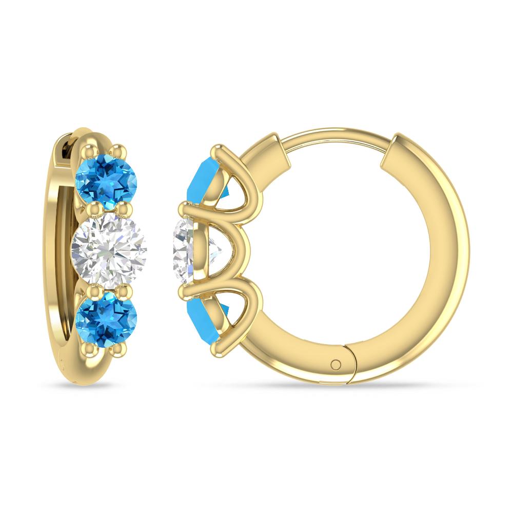 Yellow Gold - Blue Topaz