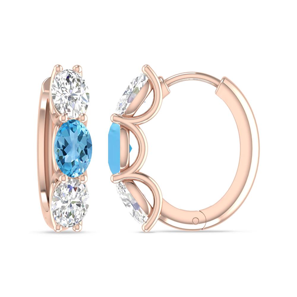 Rose Gold - Blue Topaz
