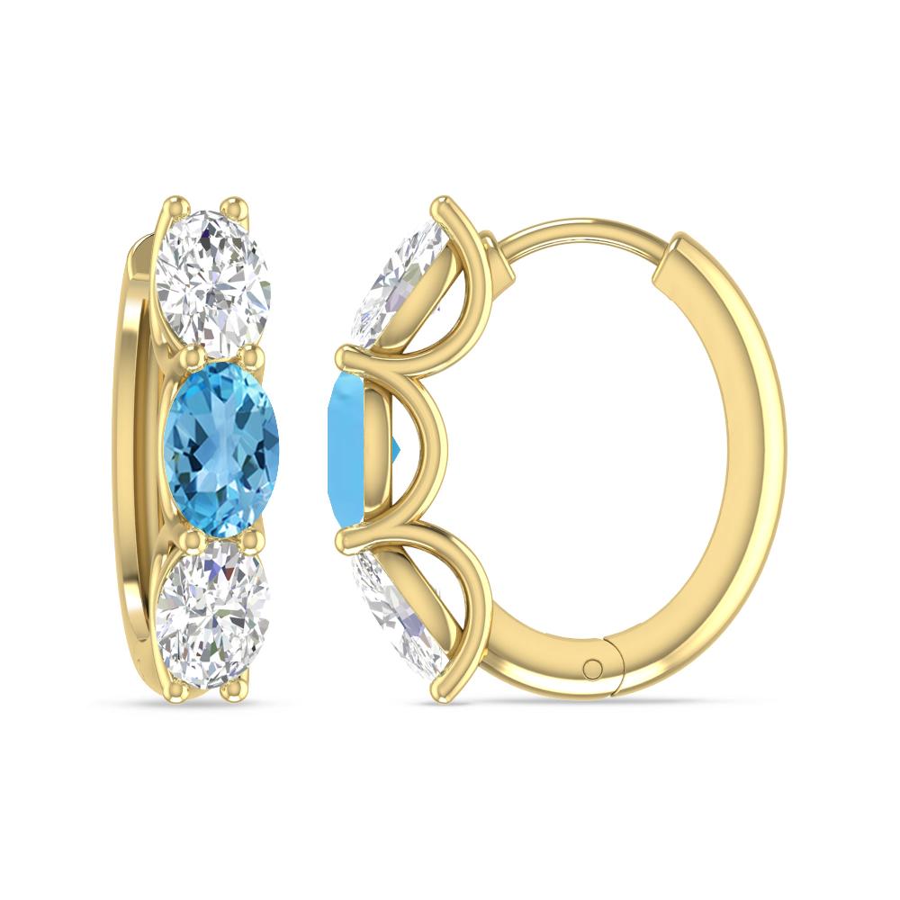 Yellow Gold - Blue Topaz