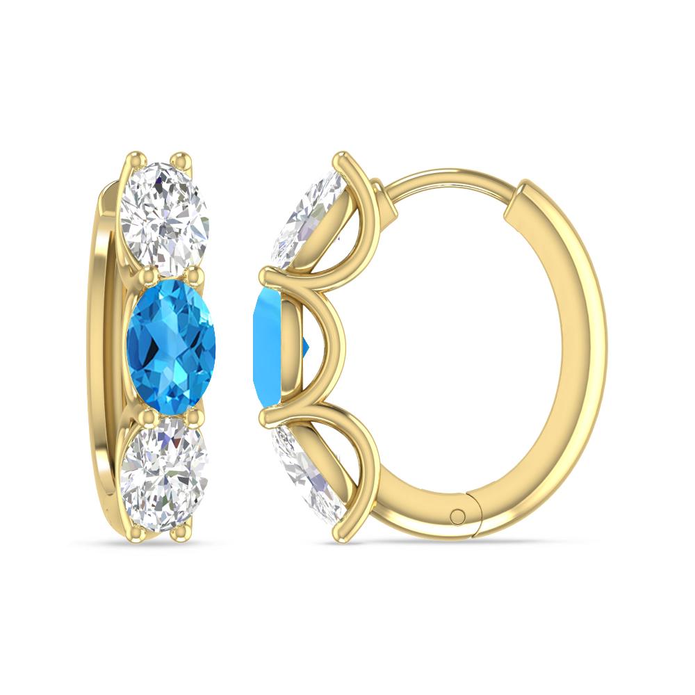 Yellow Gold - Blue Topaz