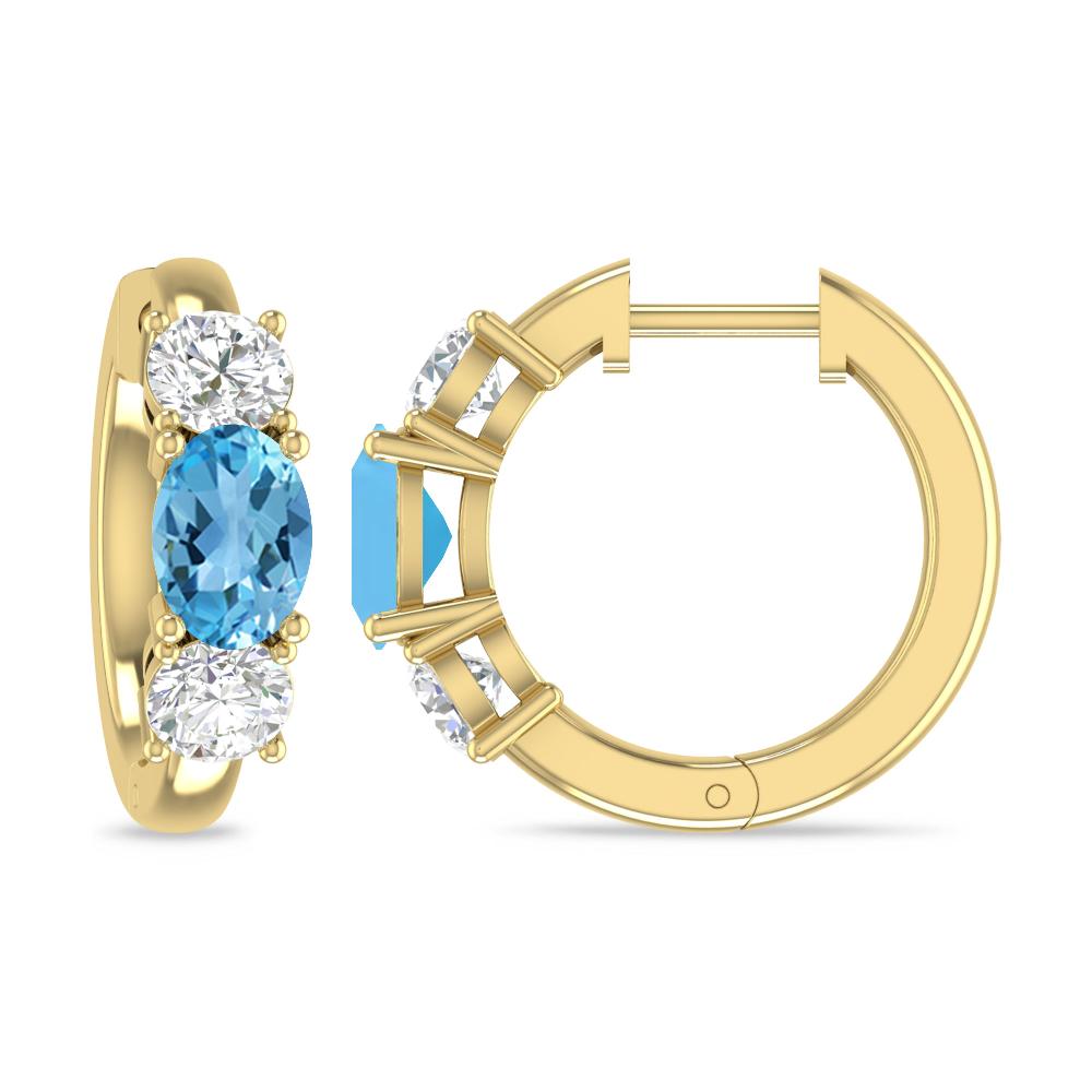 Yellow Gold - Blue Topaz