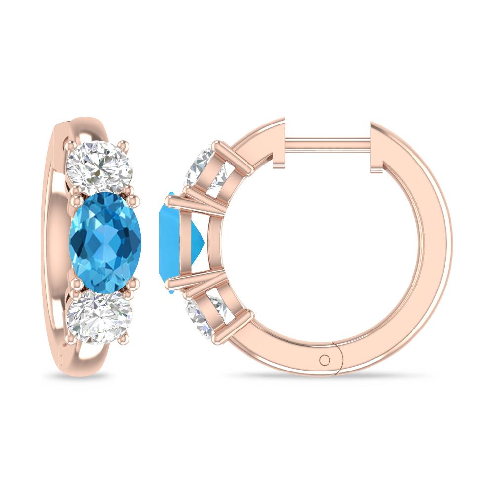 Rose Gold - Blue Topaz