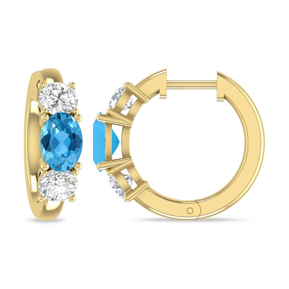 Yellow Gold - Blue Topaz