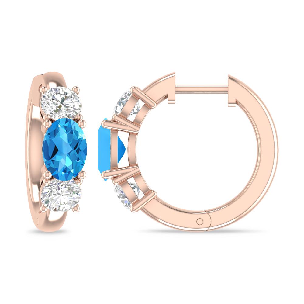 Rose Gold - Blue Topaz