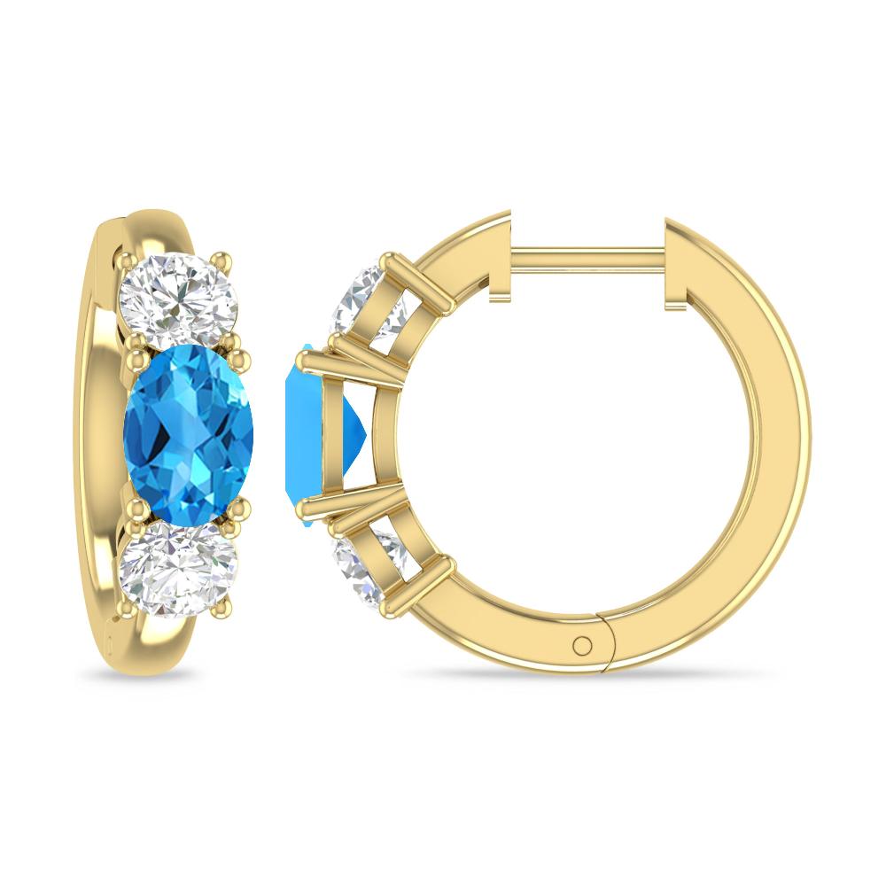 Yellow Gold - Blue Topaz
