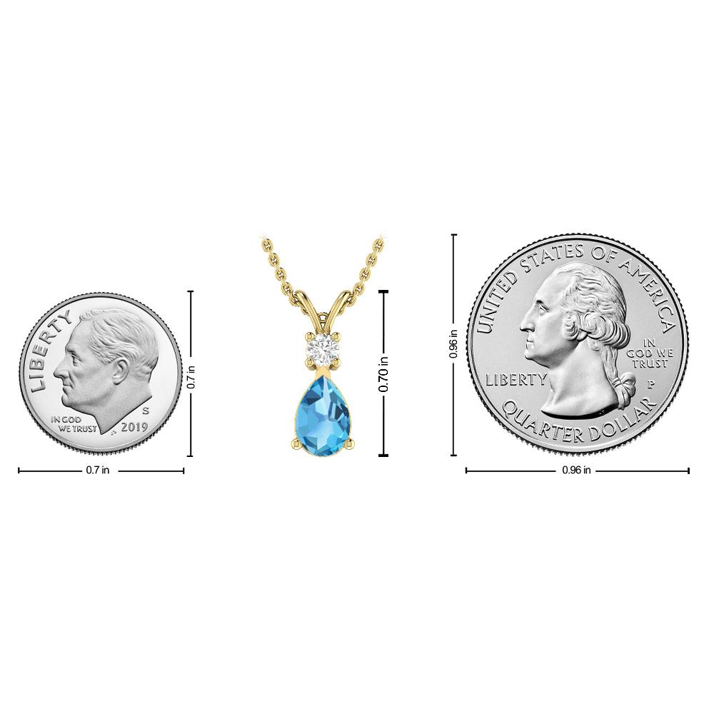 Yellow Gold - Blue Topaz