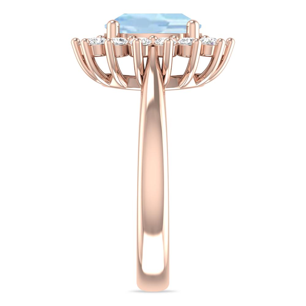 Rose Gold - Aquamarine