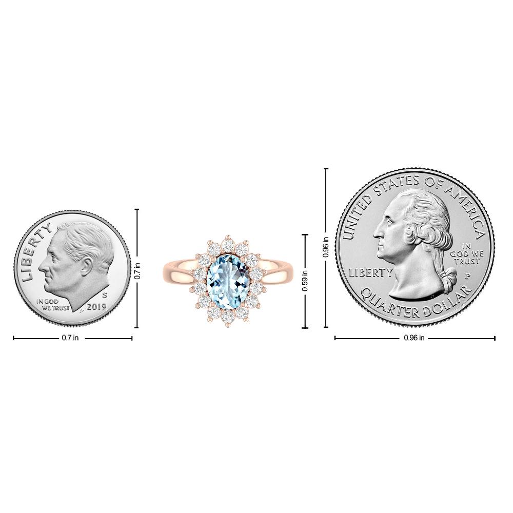Rose Gold - Aquamarine