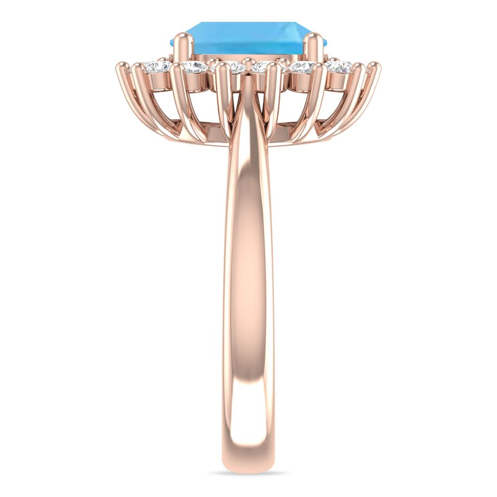 Rose Gold - Blue Topaz
