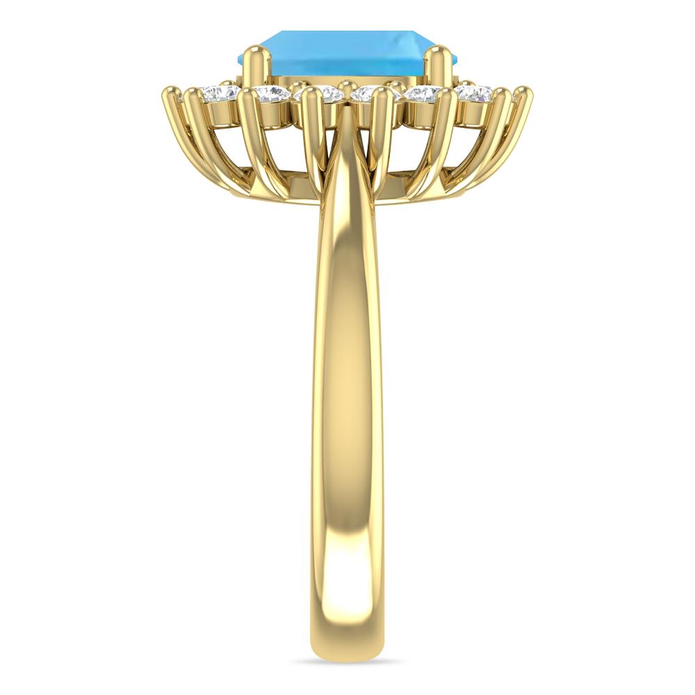 Yellow Gold - Blue Topaz