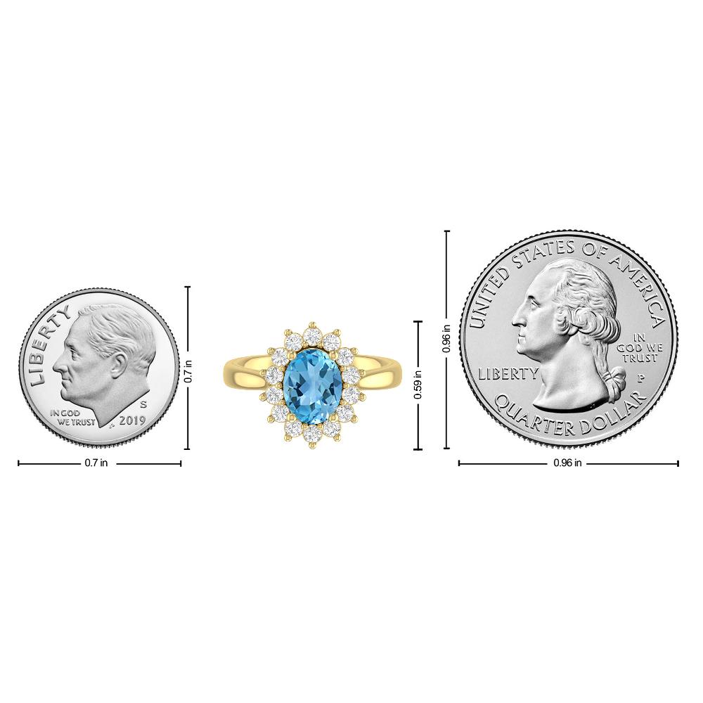 Yellow Gold - Blue Topaz